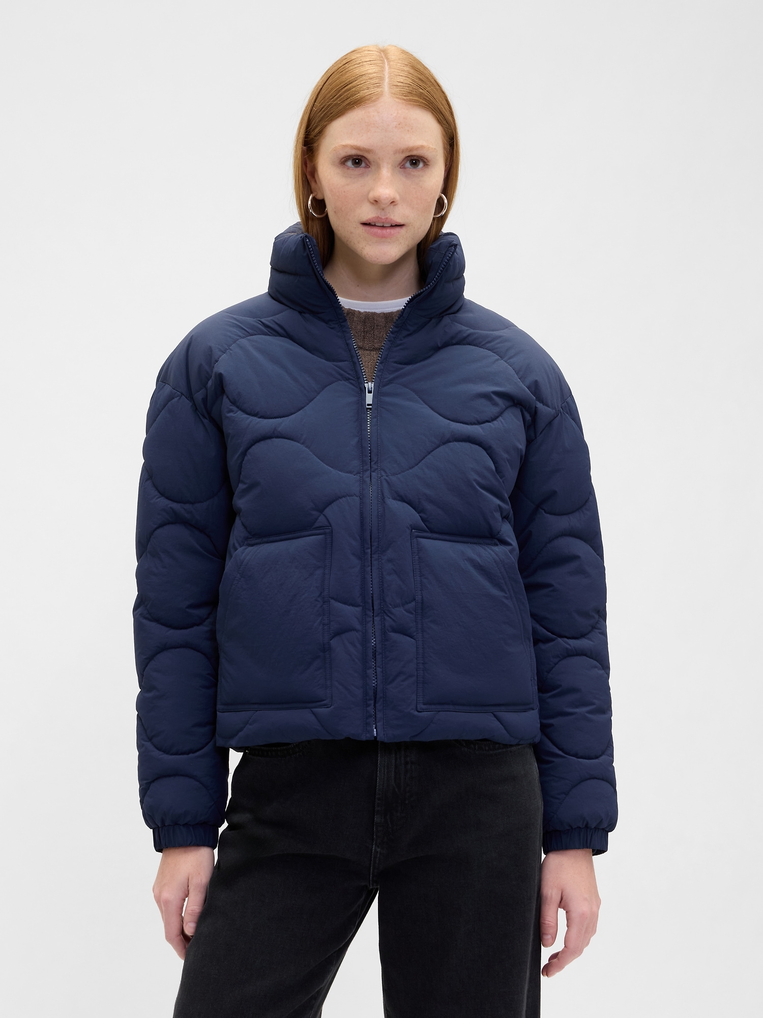 Relaxed Quilted Nylon Jacket - Tapestry Navy
