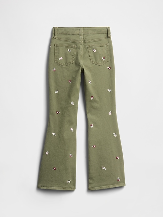 Image number 2 showing, Kids High Rise Embroidered '70s Flare Jeans