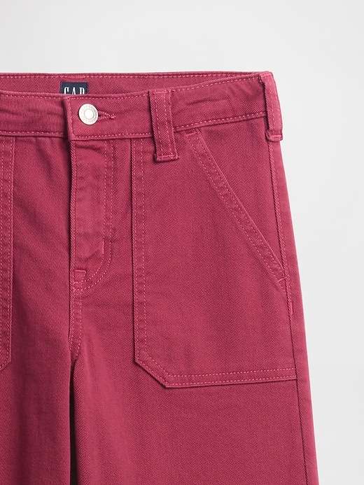 Image number 3 showing, Kids High Rise Utility Wide-Leg Jeans