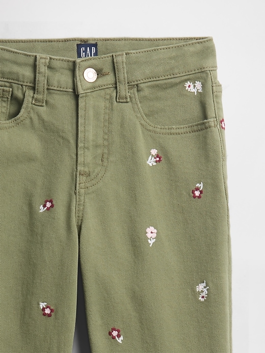 Image number 3 showing, Kids High Rise Embroidered '70s Flare Jeans