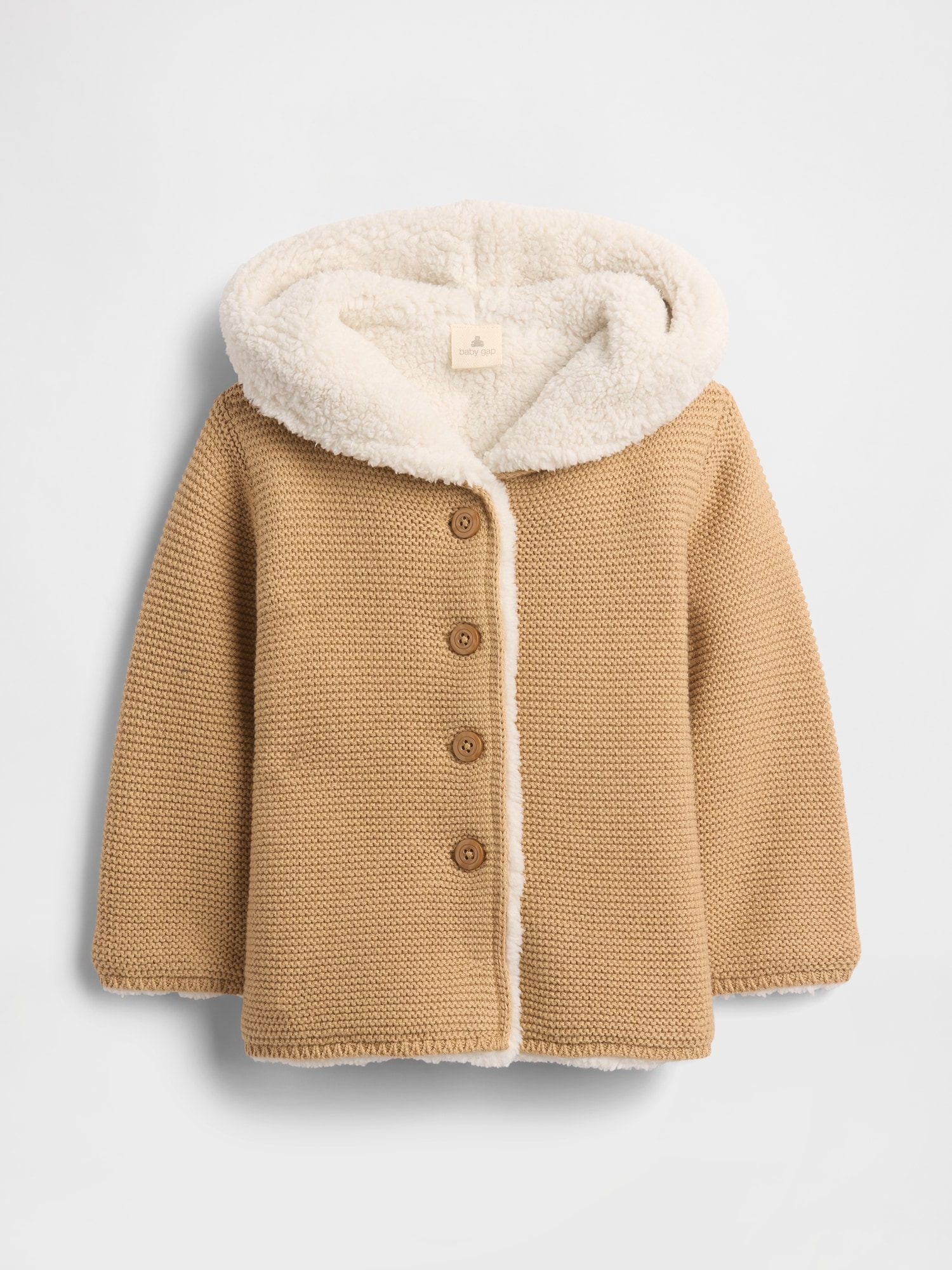 Baby Sherpa-Lined Hooded Sweater - Brannan Brown