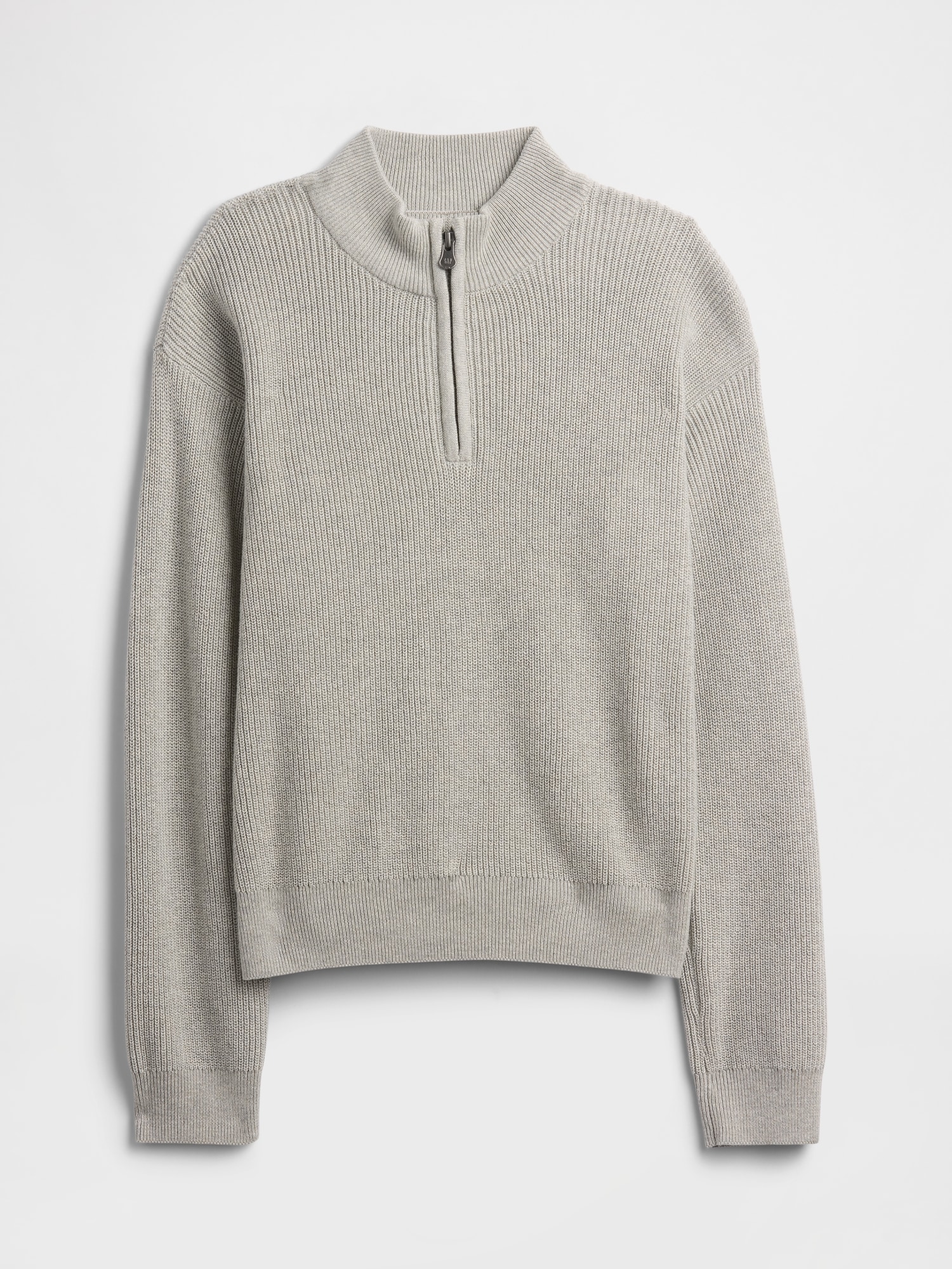 Kids Half-Zip Mockneck Sweater - Grey