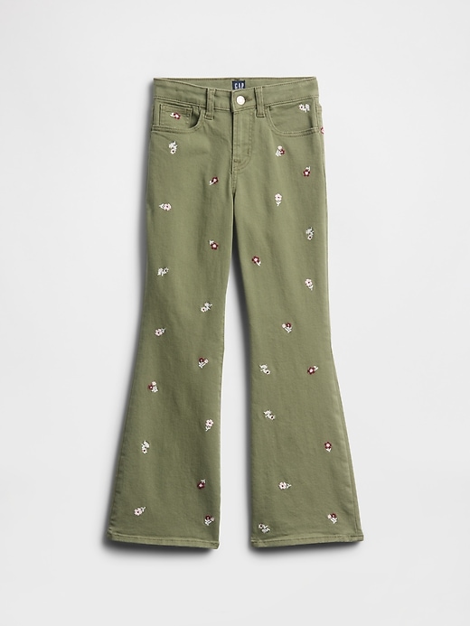 Image number 1 showing, Kids High Rise Embroidered '70s Flare Jeans