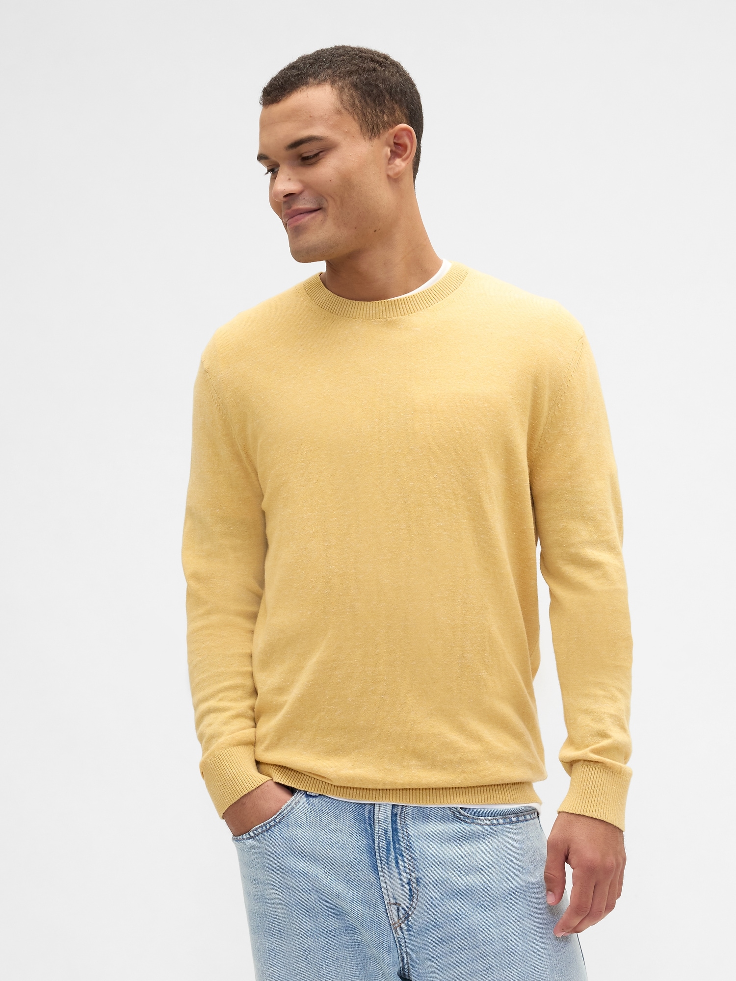 Crewneck Sweater - French Almond Yellow