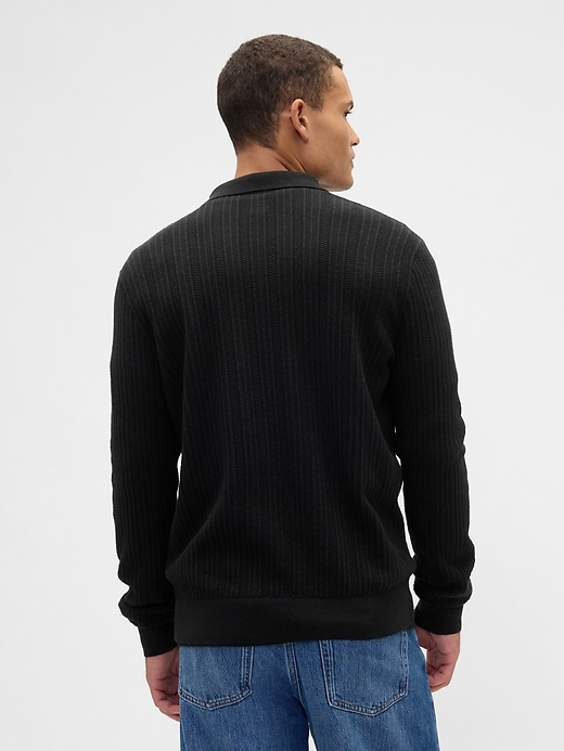 Image number 2 showing, Textured Sweater Polo Shirt