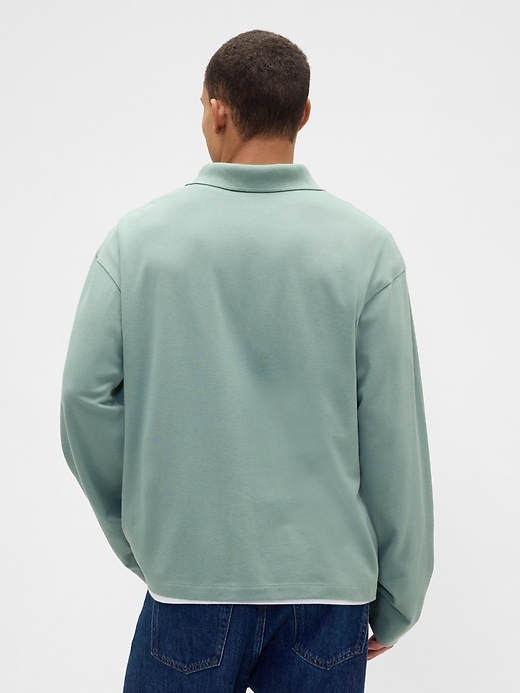 Image number 2 showing, Boxy Stretch Pique Polo Shirt