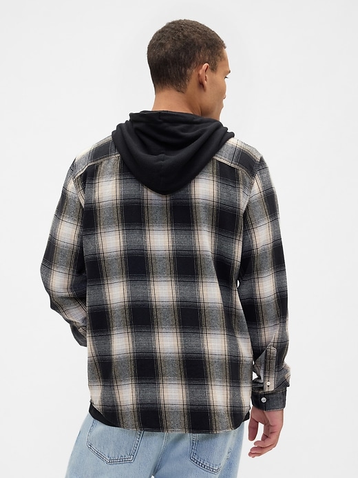 Image number 2 showing, Hooded Flannel Shirt in Standard Fit