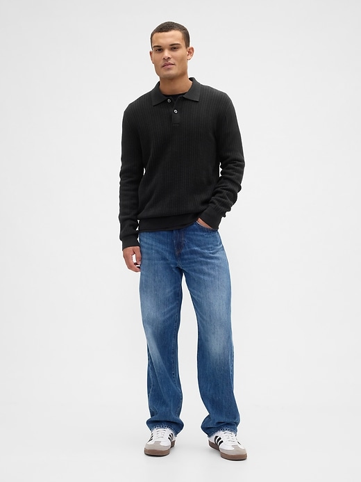 Image number 3 showing, Textured Sweater Polo Shirt