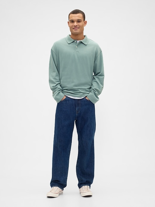 Image number 3 showing, Boxy Stretch Pique Polo Shirt