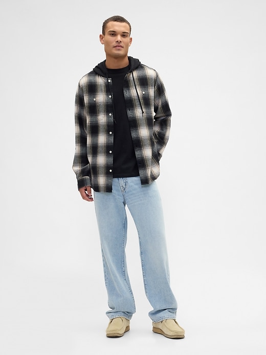 Image number 3 showing, Hooded Flannel Shirt in Standard Fit