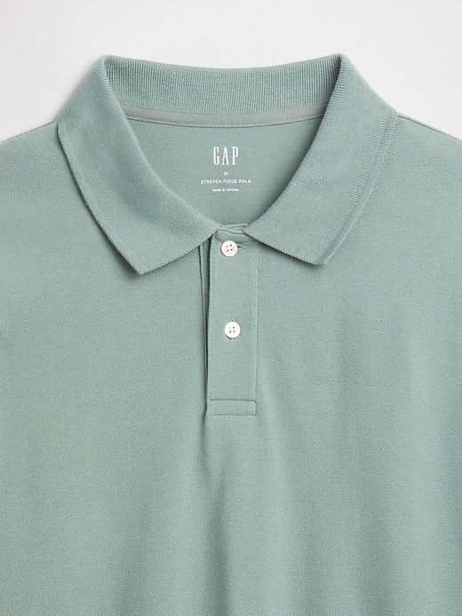 Image number 4 showing, Boxy Stretch Pique Polo Shirt