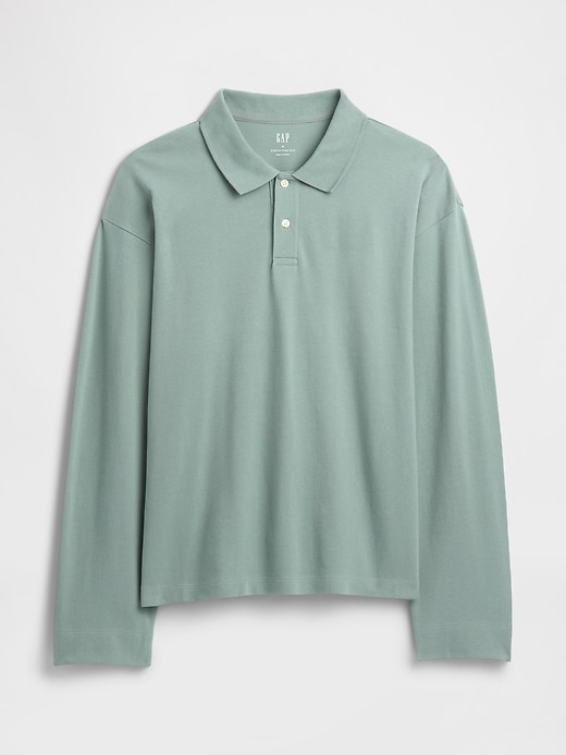 Image number 5 showing, Boxy Stretch Pique Polo Shirt