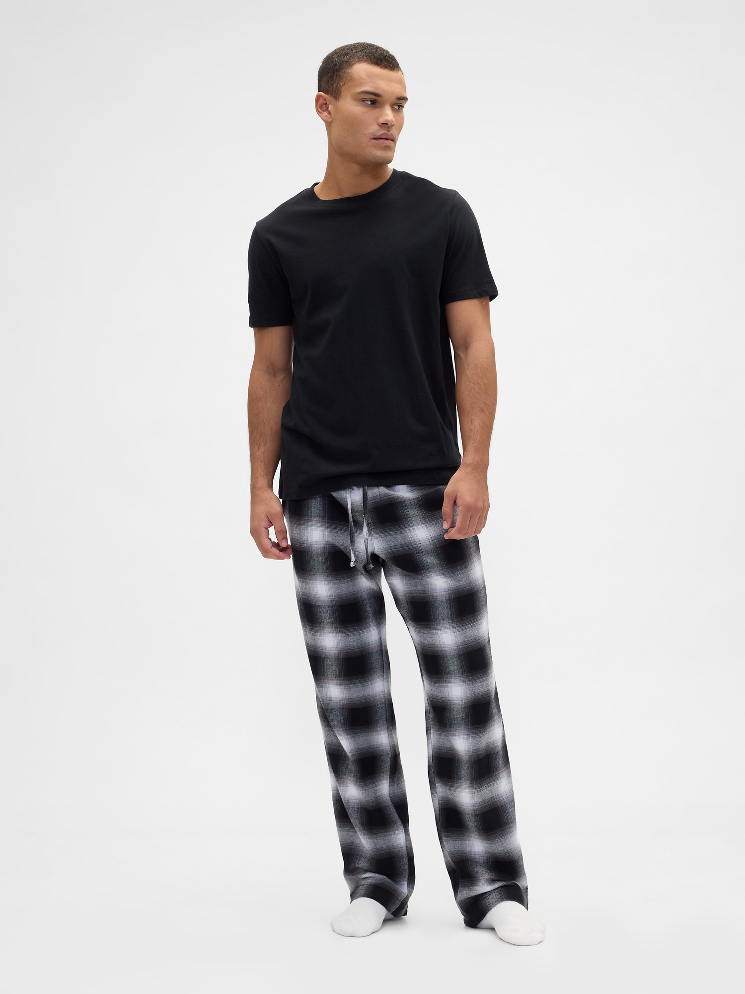 Relaxed Flannel PJ Pants - Black Plaid