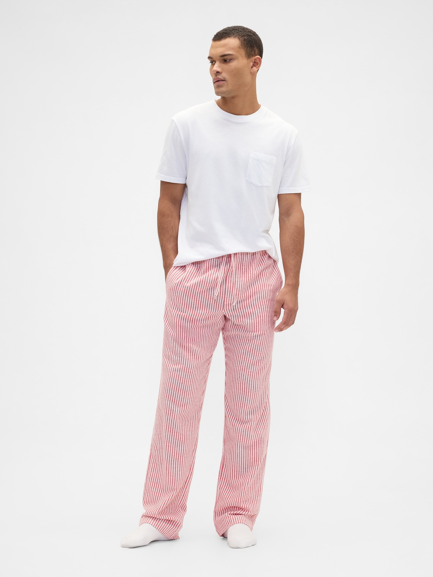 Relaxed Flannel PJ Pants - Red Stripe