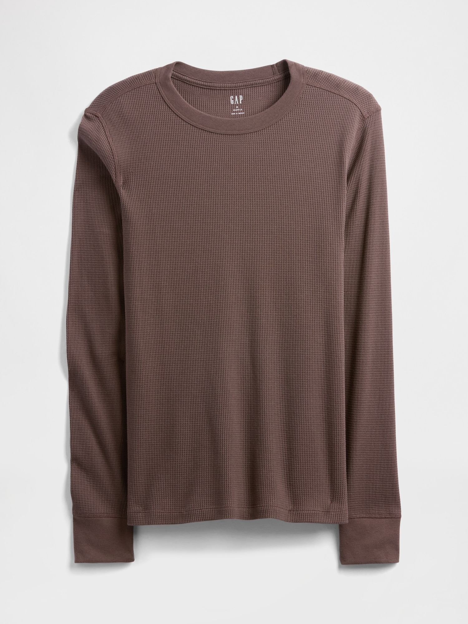 Gap Factory Waffle-knit Crewneck T-shirt In Brown