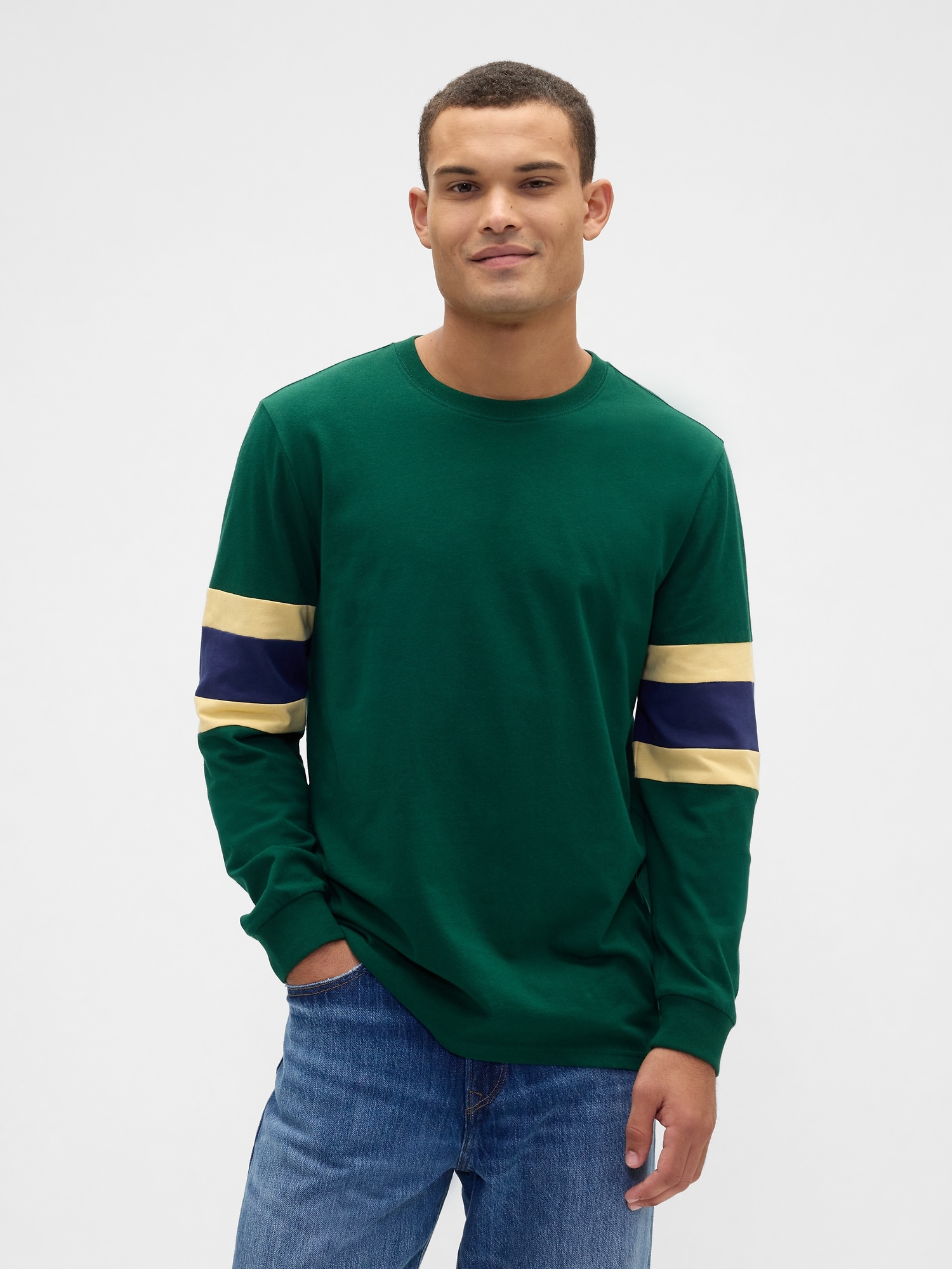 Everyday Soft Varsity Crewneck T-Shirt - Evergreen Glamour Green