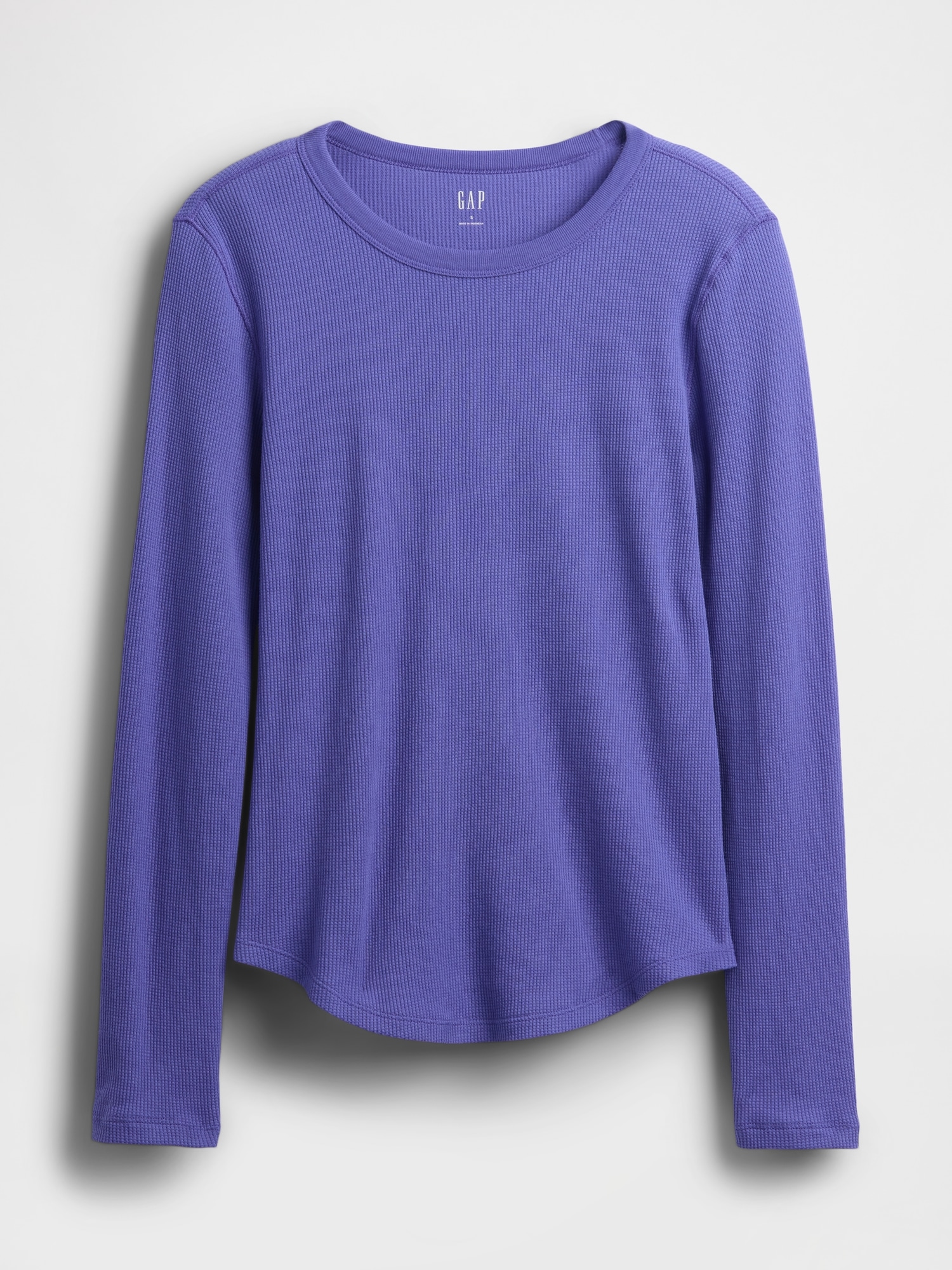 Gap Factory Waffle-knit Crewneck T-shirt In Purple