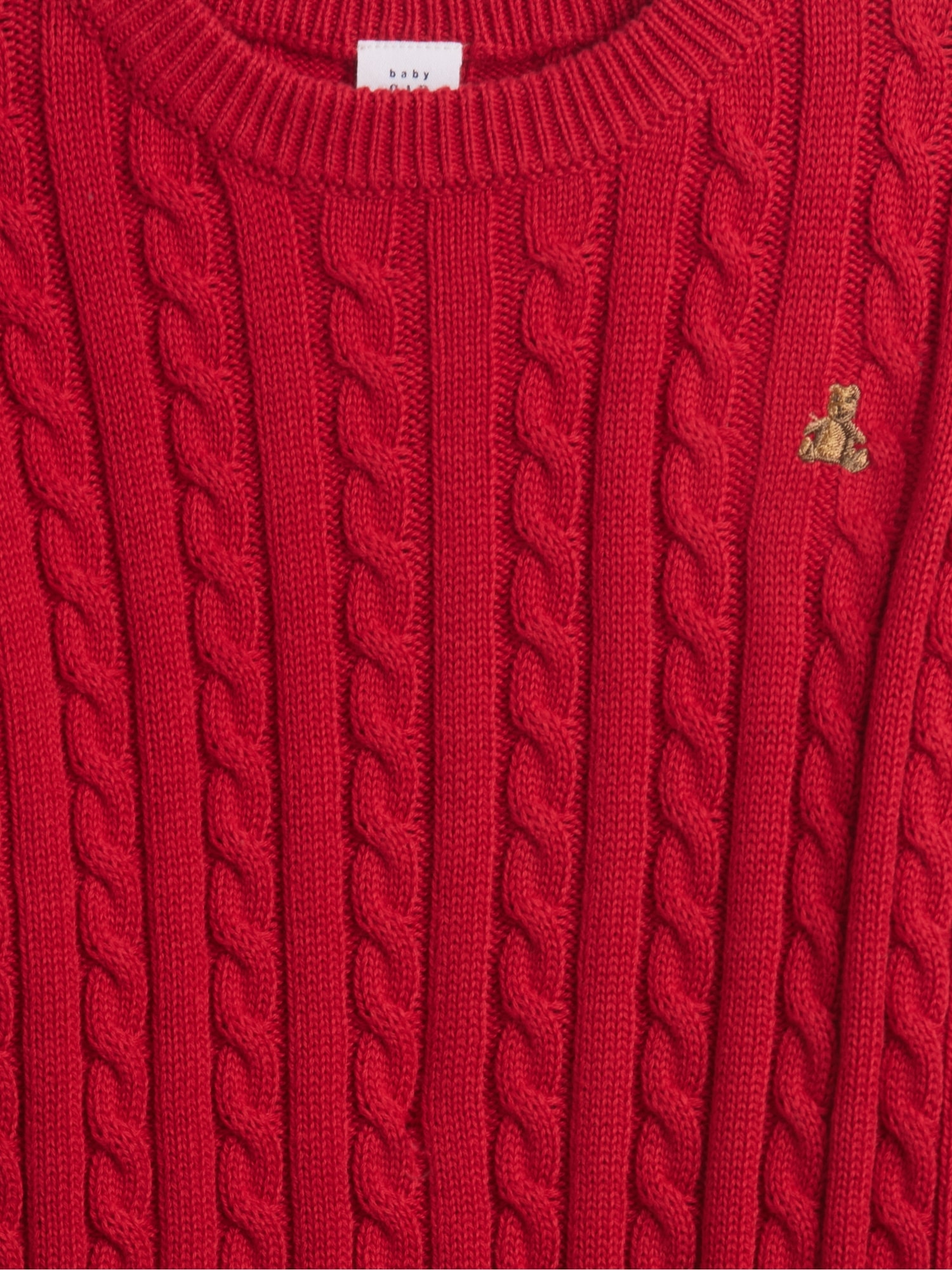 Gap Factory Babygap Cable-knit Crewneck Sweater In Red