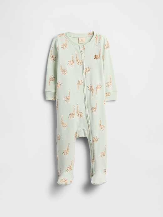 Image number 1 showing, Baby Print Two-Way Zip One-Piece