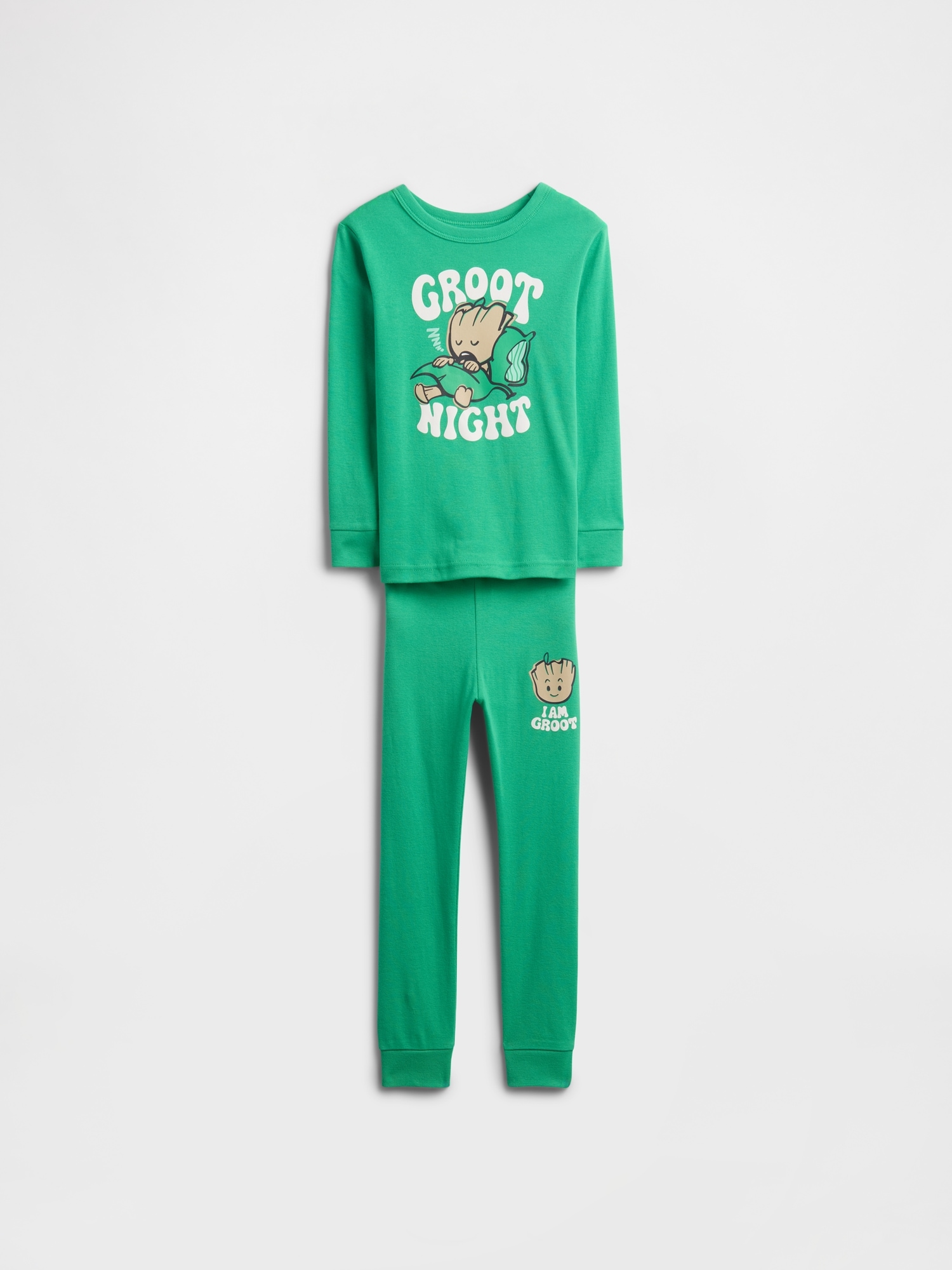 babyGap | Marvel Groot 100% Organic Cotton PJ Set - Simply Green