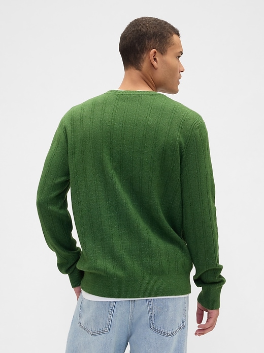Image number 2 showing, CashSoft Ribbed Crewneck Sweater