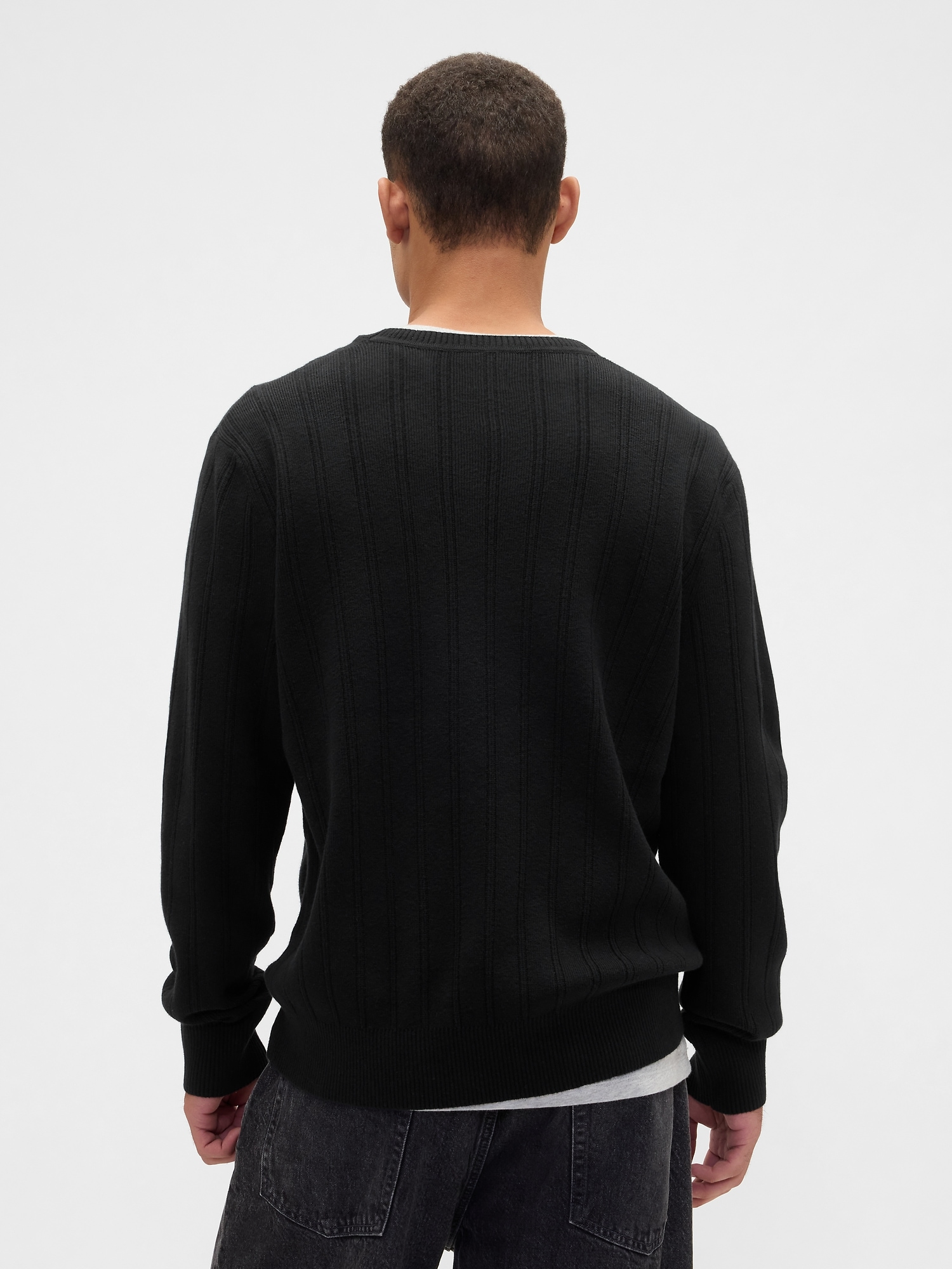 CashSoft Ribbed Crewneck Sweater
