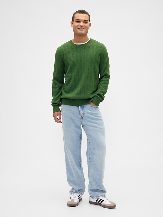Image number 3 showing, CashSoft Ribbed Crewneck Sweater