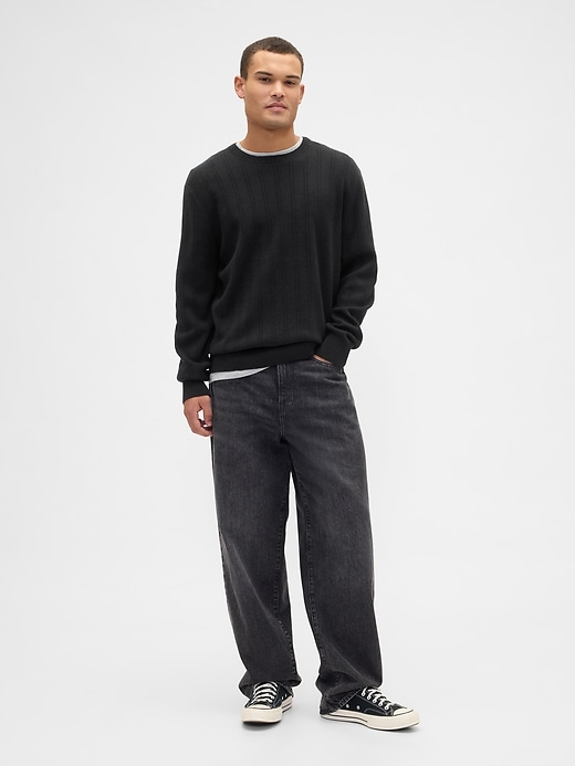 Image number 3 showing, CashSoft Ribbed Crewneck Sweater