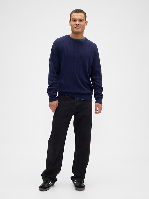 Image number 3 showing, CashSoft Ribbed Crewneck Sweater