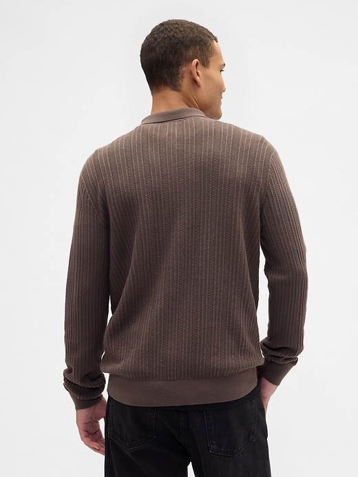 Image number 2 showing, Textured Sweater Polo Shirt