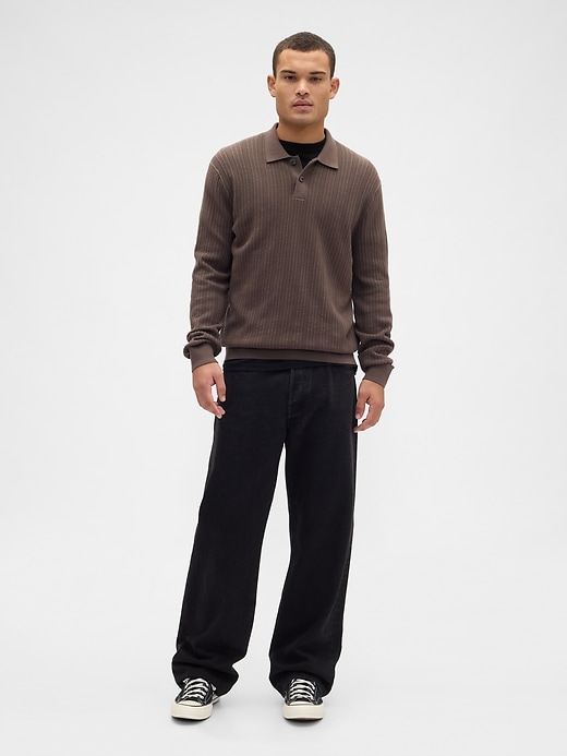 Image number 3 showing, Textured Sweater Polo Shirt