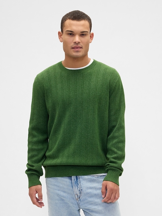 Image number 1 showing, CashSoft Ribbed Crewneck Sweater