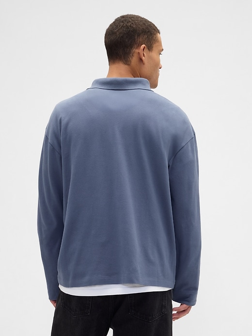 Image number 2 showing, Boxy Stretch Pique Polo Shirt