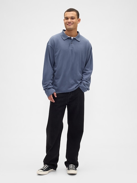 Image number 3 showing, Boxy Stretch Pique Polo Shirt