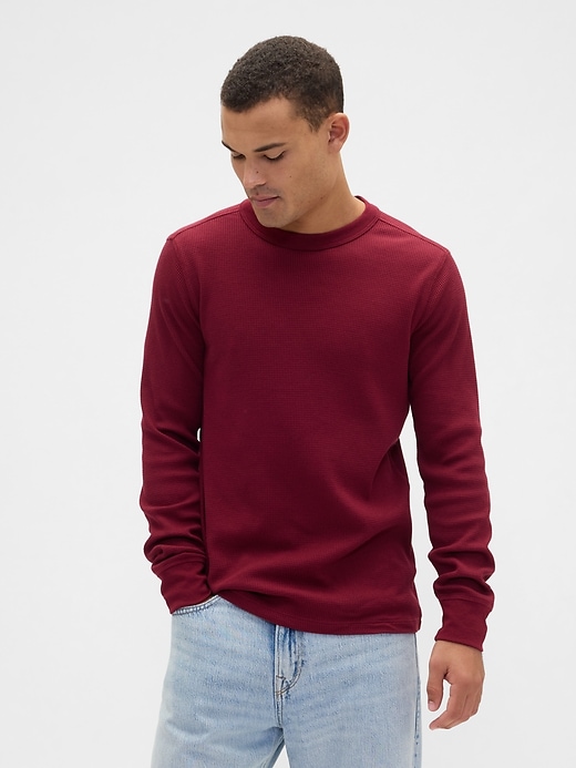 Image number 1 showing, Waffle-Knit Crewneck T-Shirt