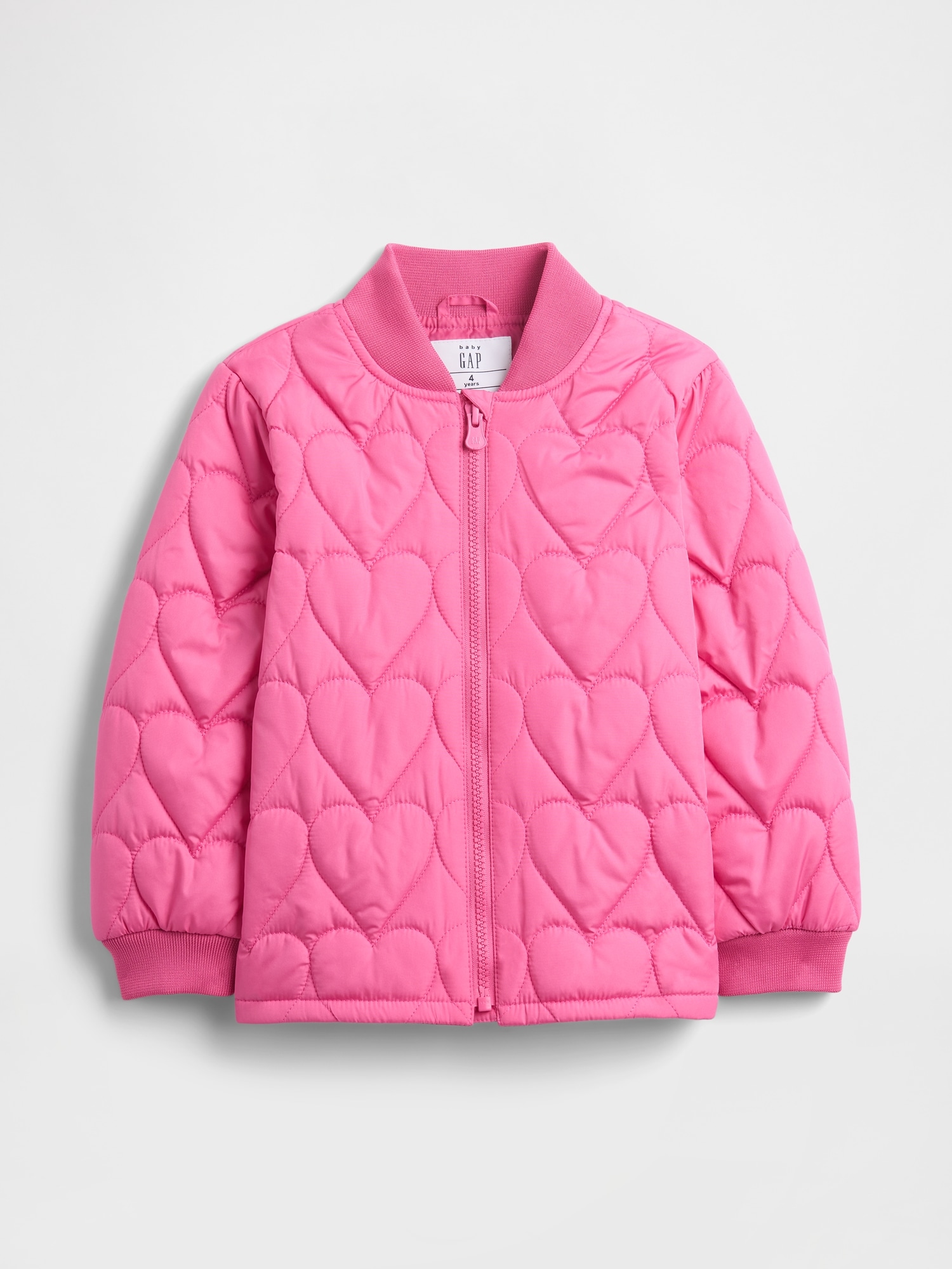 babyGap ColdControl Quilted Bomber Jacket - Phoebe Pink Hearts