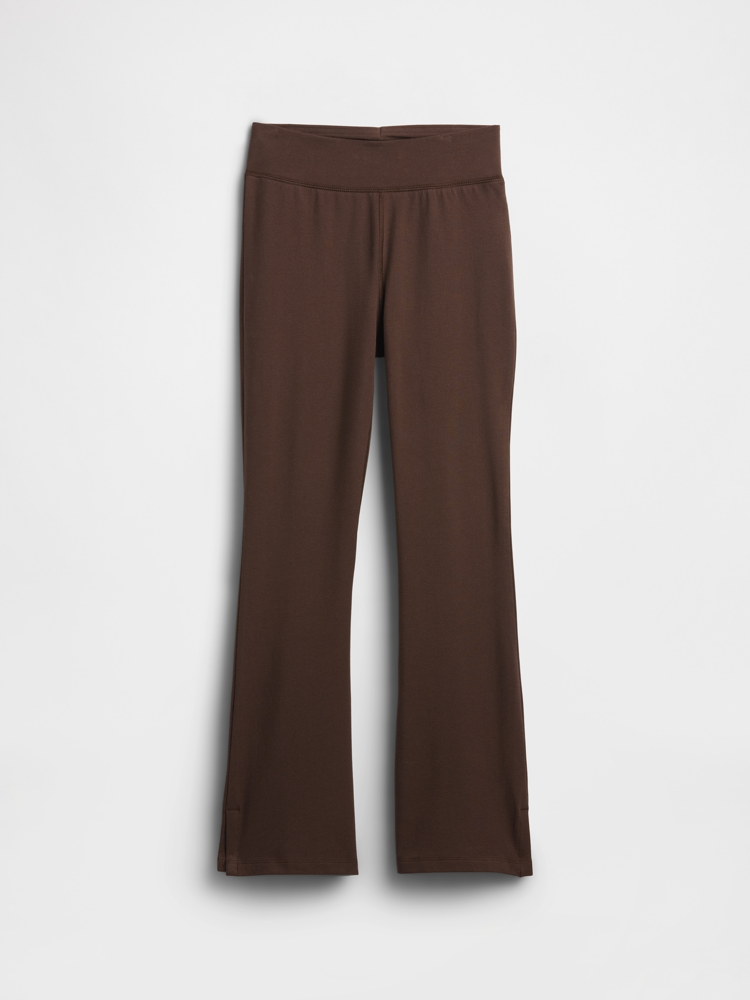 Kids Stretch Jersey Flare Leggings - Chocolate Bar Brown