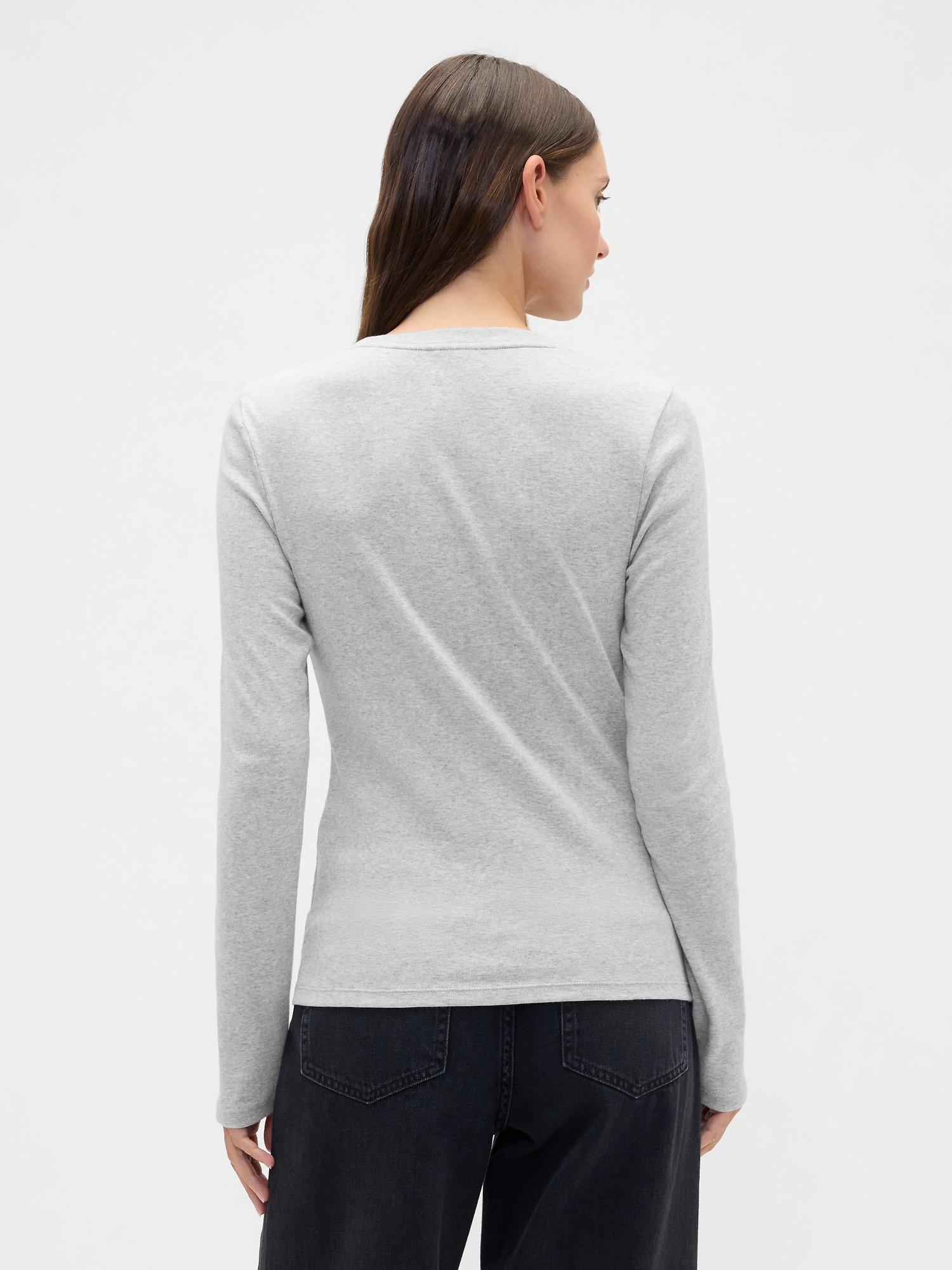 Gap Factory Modern Ribbed Crewneck T-shirt In Gray
