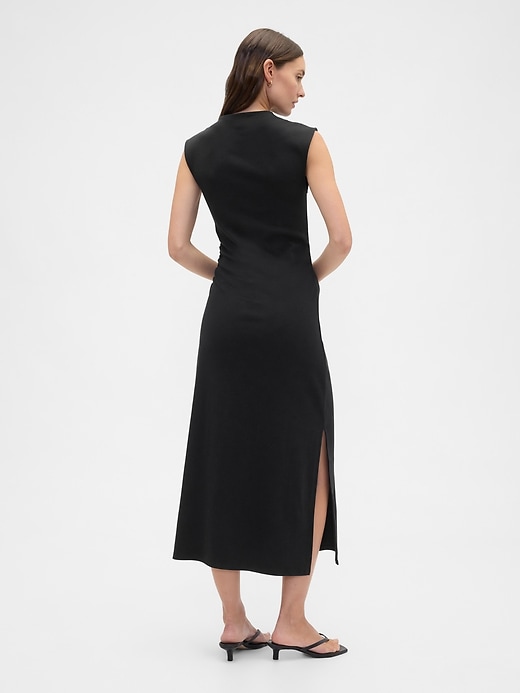 Image number 2 showing, Modern Ribbed Mockneck Midi Dress