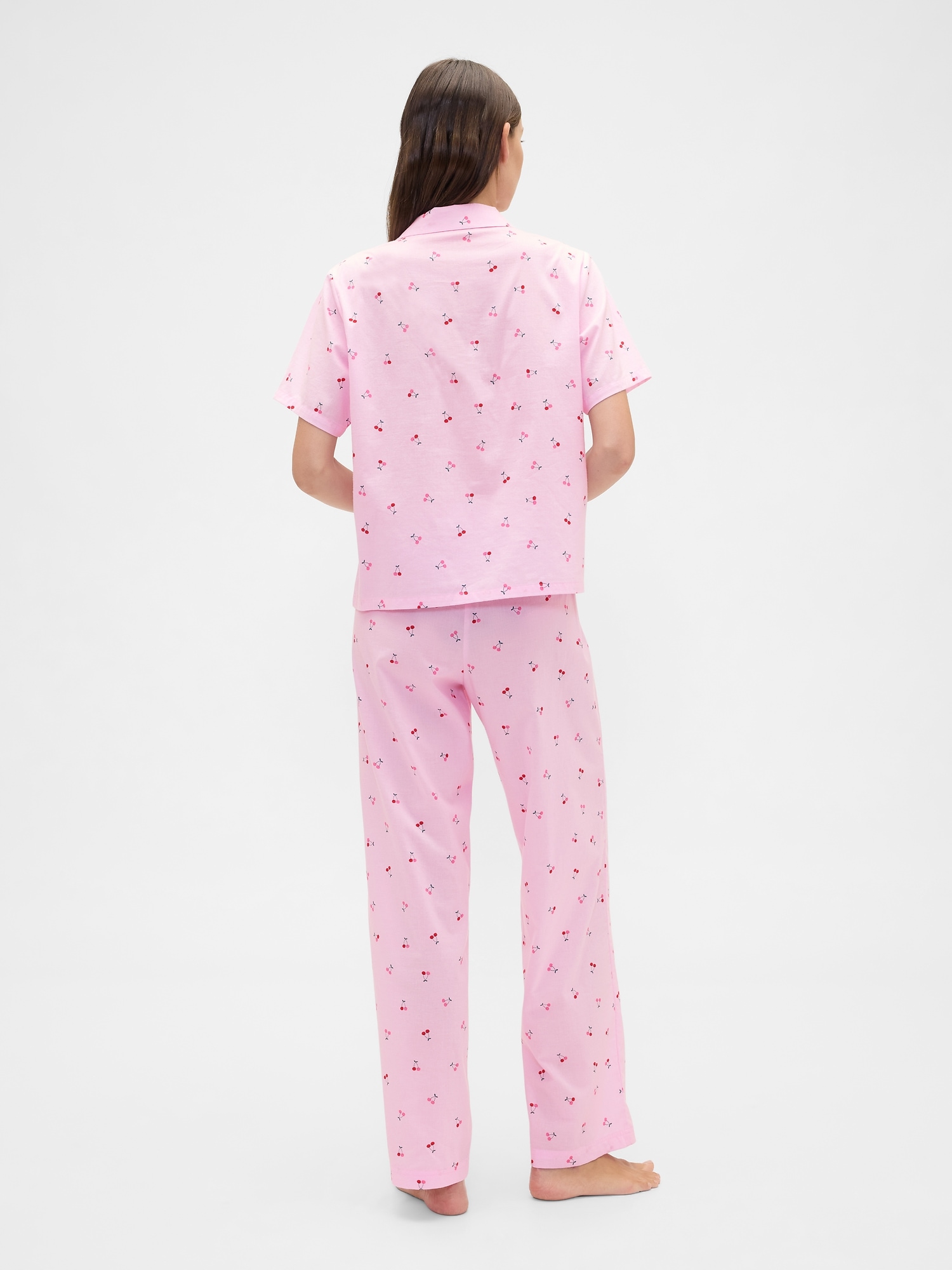 Gap Factory Print Poplin Pj Pants In Pink