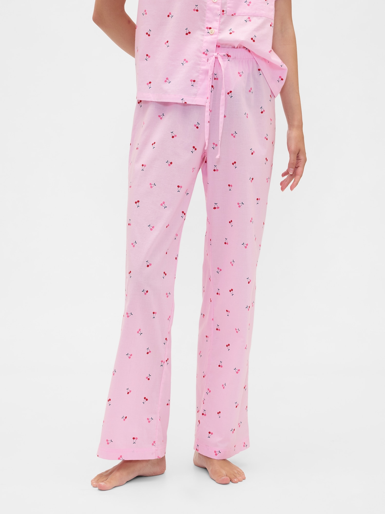 Gap Factory Print Poplin Pj Pants In Pink