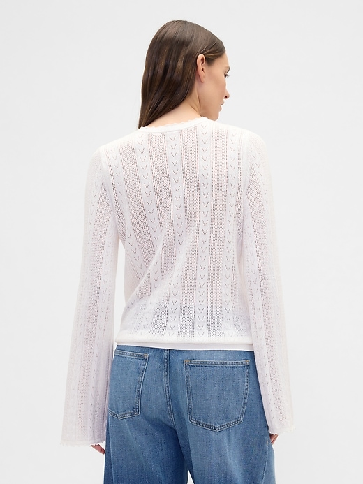 Image number 2 showing, Pointelle Henley Top