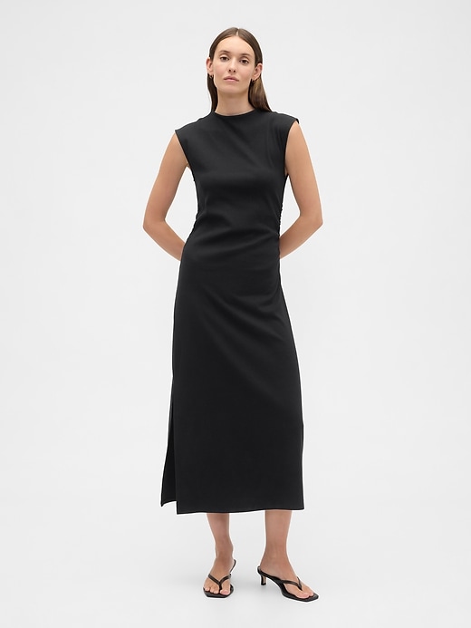Image number 1 showing, Modern Ribbed Mockneck Midi Dress
