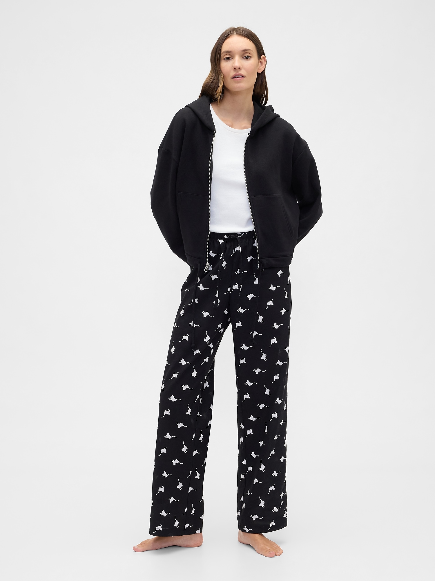 Print Poplin PJ Pants