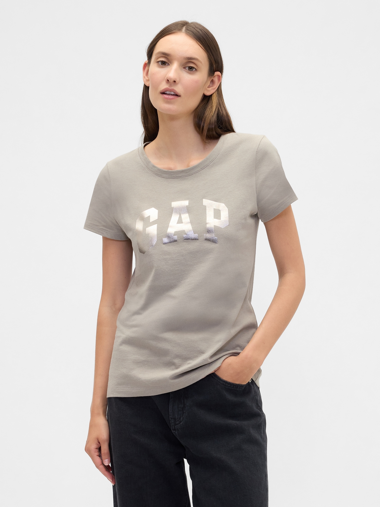 Gap Logo T-Shirt - Medium Cool Brown