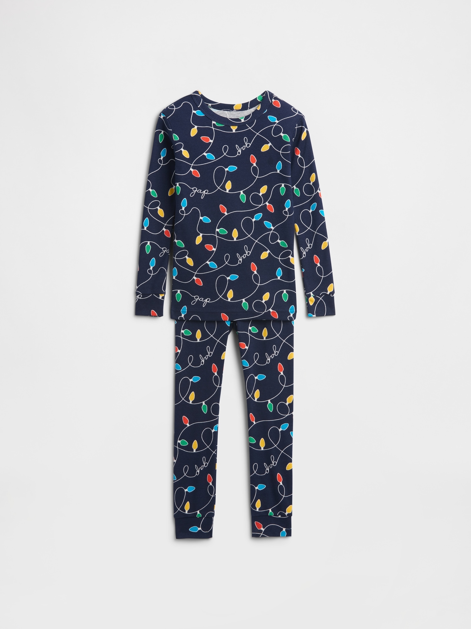 Kids & babyGap 100% Organic Cotton X-Mas Lights PJ Set - Navy Lights