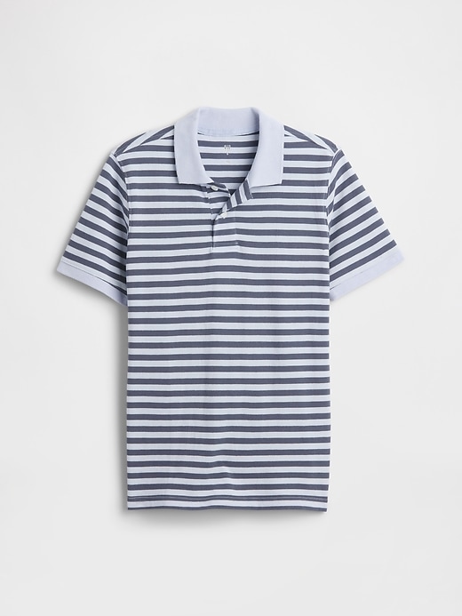 Image number 1 showing, Stripe Pique Polo Shirt