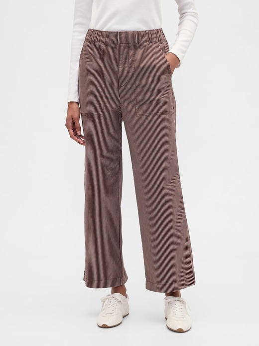 Image number 2 showing, High Rise Easy Stripe Wide-Leg Khakis