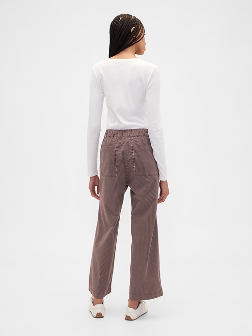Image number 4 showing, High Rise Easy Stripe Wide-Leg Khakis