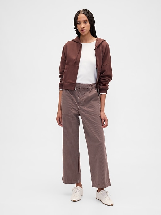 Image number 1 showing, High Rise Easy Stripe Wide-Leg Khakis
